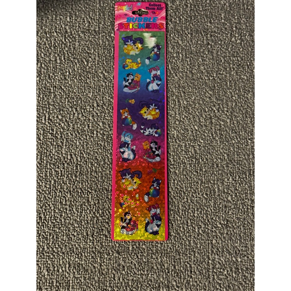 Vintage Lisa‎ Frank Bubble Stickers Kittens Cats Rainbow Holographic P656 NEW